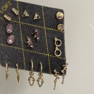 Brand New Loft Gold Lilac Earring Set